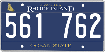 RI license plate 561762