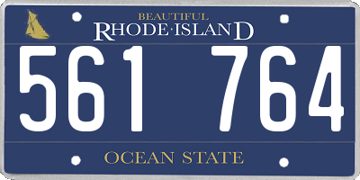 RI license plate 561764