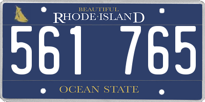 RI license plate 561765