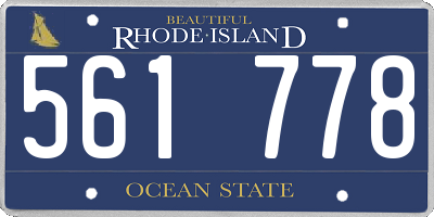 RI license plate 561778