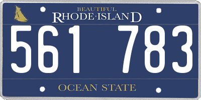 RI license plate 561783