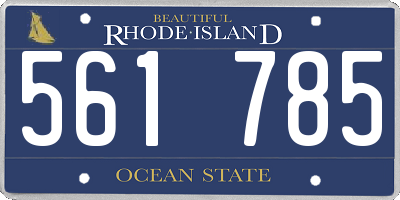 RI license plate 561785