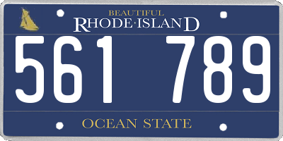 RI license plate 561789