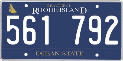 RI license plate 561792