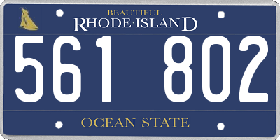 RI license plate 561802