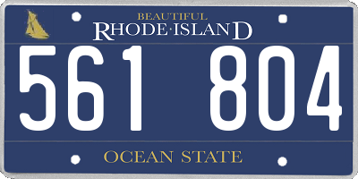 RI license plate 561804