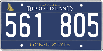 RI license plate 561805