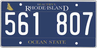 RI license plate 561807