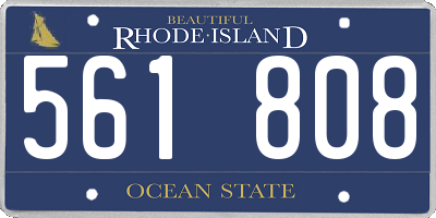 RI license plate 561808