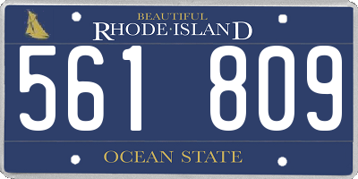 RI license plate 561809