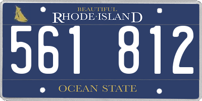 RI license plate 561812