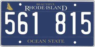 RI license plate 561815