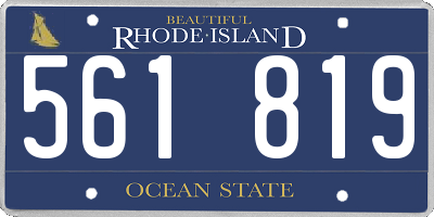 RI license plate 561819
