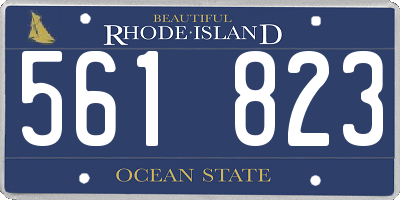 RI license plate 561823