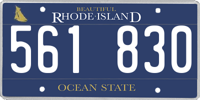 RI license plate 561830