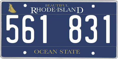 RI license plate 561831