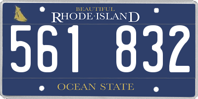 RI license plate 561832
