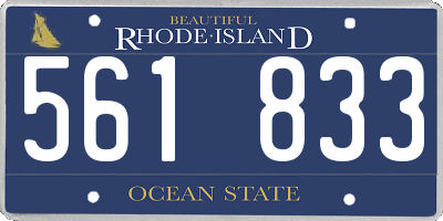 RI license plate 561833