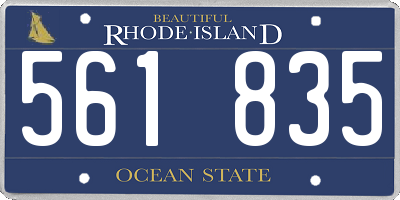 RI license plate 561835