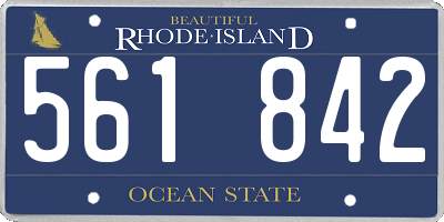 RI license plate 561842