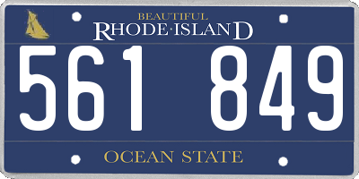 RI license plate 561849