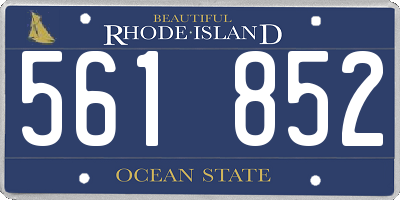 RI license plate 561852