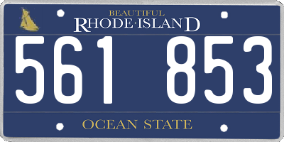 RI license plate 561853