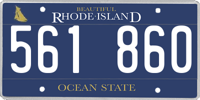 RI license plate 561860