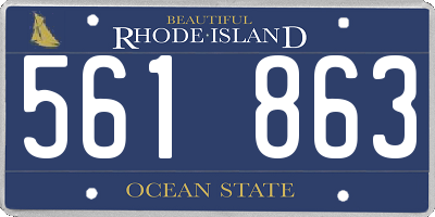 RI license plate 561863