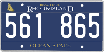 RI license plate 561865