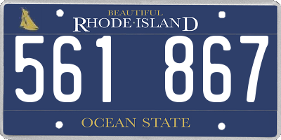 RI license plate 561867