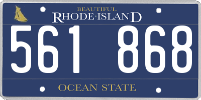 RI license plate 561868