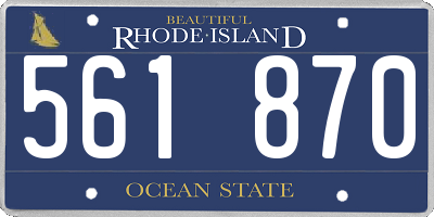 RI license plate 561870
