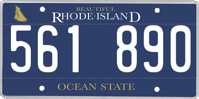 RI license plate 561890