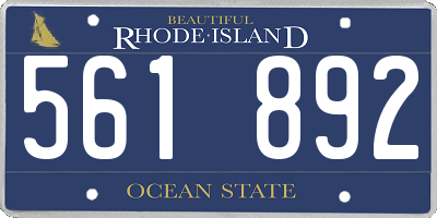 RI license plate 561892