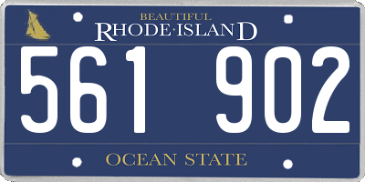 RI license plate 561902