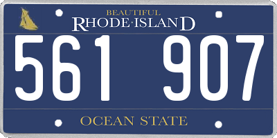 RI license plate 561907