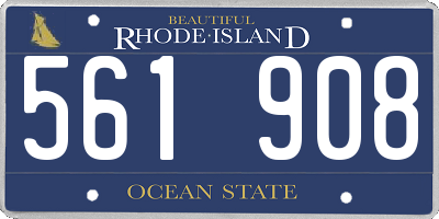 RI license plate 561908