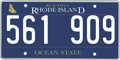 RI license plate 561909