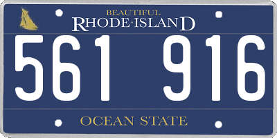 RI license plate 561916