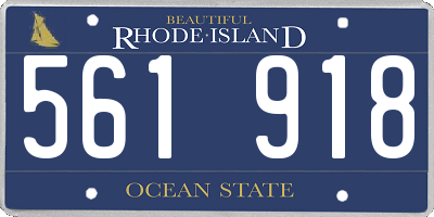 RI license plate 561918