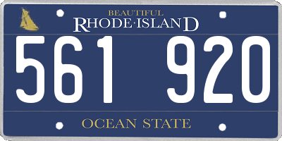 RI license plate 561920