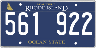 RI license plate 561922