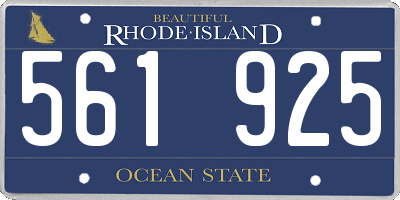 RI license plate 561925