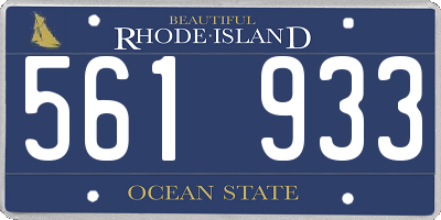 RI license plate 561933