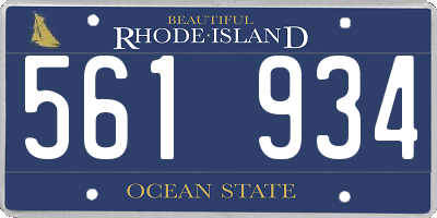 RI license plate 561934