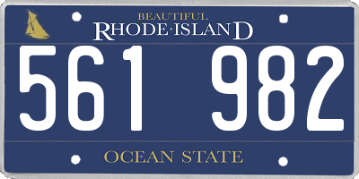 RI license plate 561982