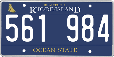 RI license plate 561984