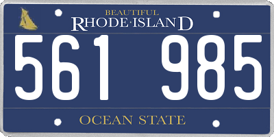 RI license plate 561985