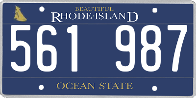 RI license plate 561987
